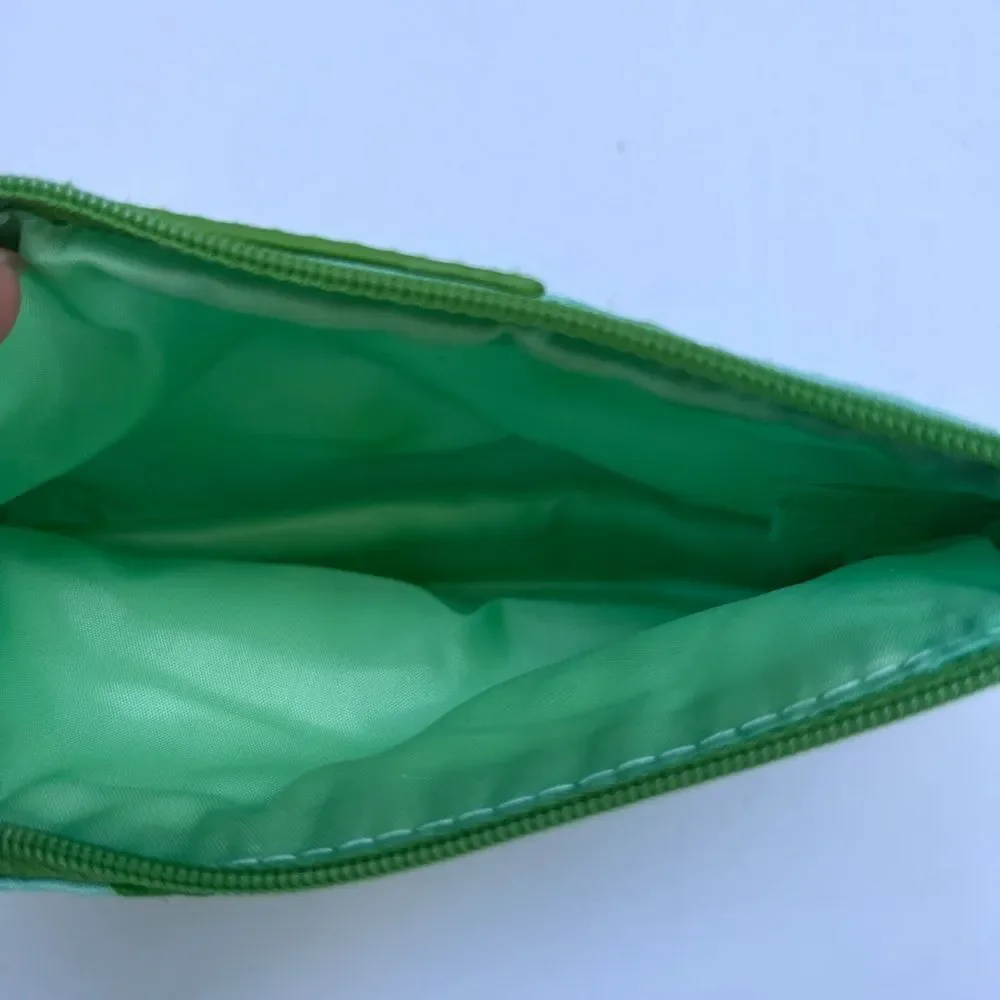 Clinique x Kate Spade Cosmetic Makeup Bag Green Polka Dot